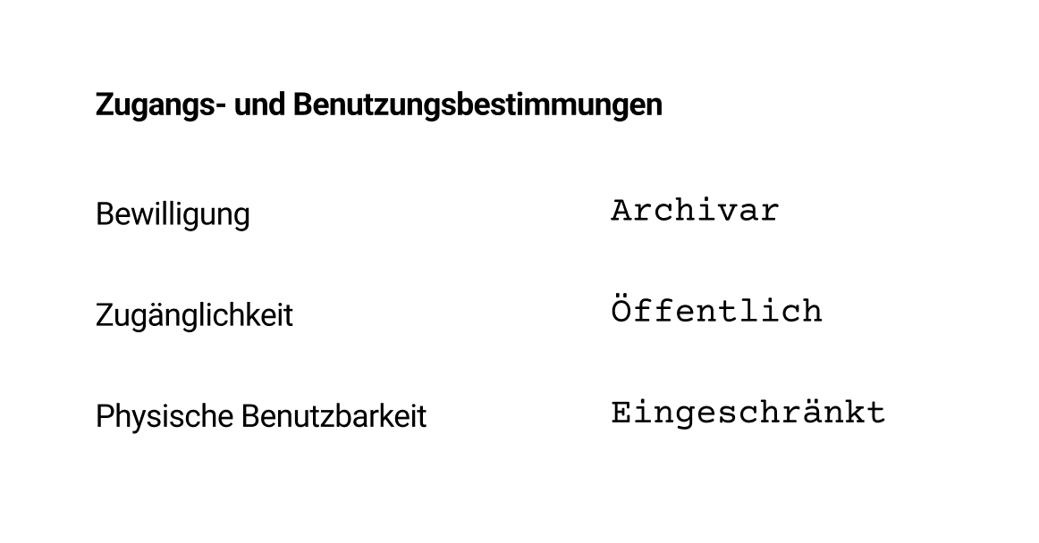 Table showing usage constraints categories