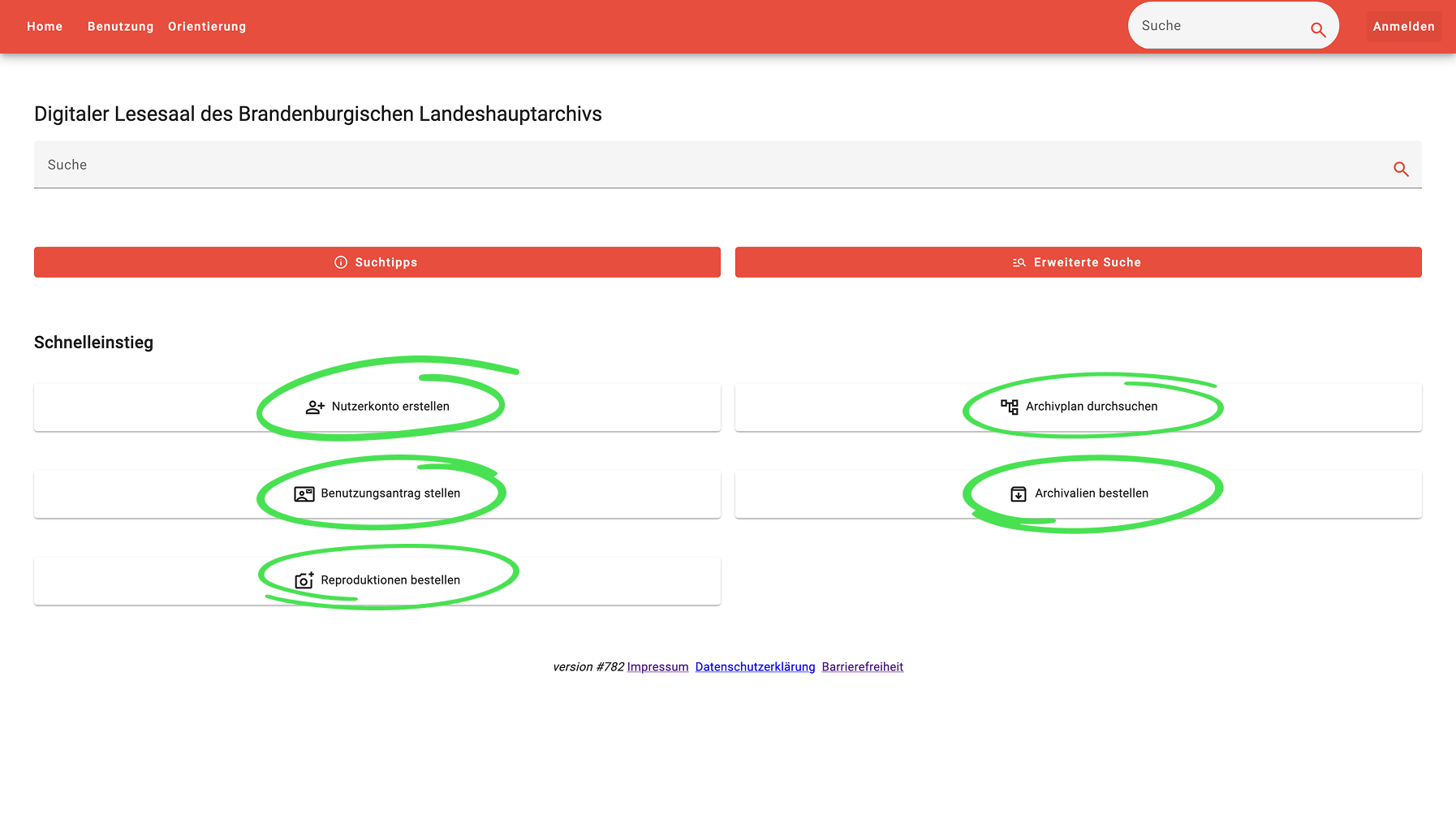 Screenshot of old homepage