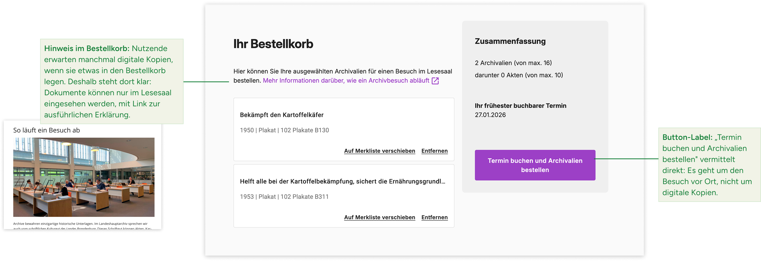 Detaillierte Screenshots zeigen Interventionen, um den Vor-Ort-Besuch als Standard zu kommunizieren